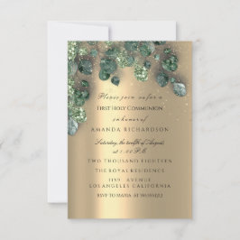 初めての聖体拝領 キリスト教 イベント 十字架 ゴールド 招待状