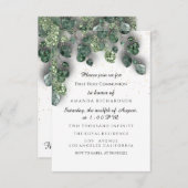 初めての聖体拝領  キリスト教 イベント 十字架 白 招待状 (正面/裏面)