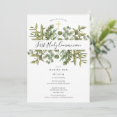 初めての聖体拝領 ゴールドクロス グリーンナリー 招待状 (スタンド正面)