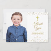 初めての聖体拝領 ゴールドダスト フォト サンキューカード (正面)