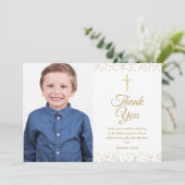 初めての聖体拝領 ゴールドダスト フォト サンキューカード (スタンド正面)