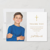 初めての聖体拝領 ゴールド シグネチャー フォト サンキューカード (正面)