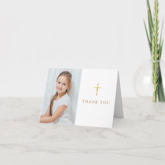 初めての聖体拝領 ゴールド シグネチャー フォト サンキューカード (正面)