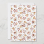 初めての聖体拝領 パンパス フラワー ローズ ゴールド ラグジュアリー 招待状 (裏面)