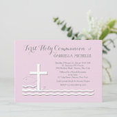 初めての聖体拝領 ピンクの招待状 招待状 (スタンド正面)