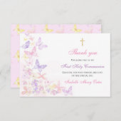 初めての聖体拝領 ピンクの蝶の少女 ありがとう (正面/裏面)