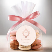 初めての聖体拝領 ピンク ローズ ゴールドのクラシカルな女の子 ラウンドシール