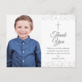 初めての聖体拝領 フォト シルバー 感謝 ポストカード (正面)