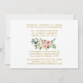 初めての聖体拝領 フォト ピンク 白 花 招待状 (裏面)