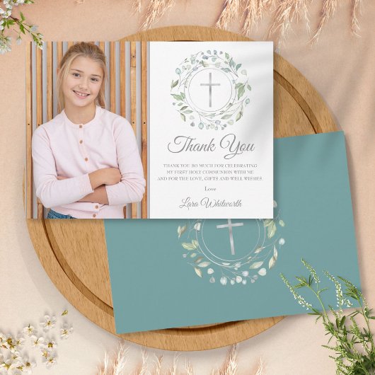 初めての聖体拝領 ライラックの花輪の写真 サンキューカード