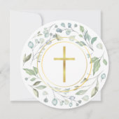 初めての聖体拝領 ラウレルガーランド ゴールド サークル 招待状 (正面)