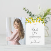 初めての聖体拝領 レモン ゴールド クロス フォト サンキューカード (スタンド正面)