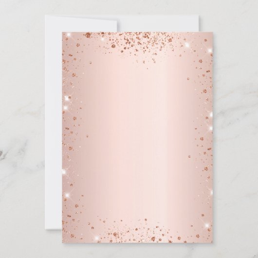 初めての聖体拝領 ローズゴールド グリッター ダスト エレガント 招待状 (裏面)