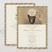 初めての聖体拝領 伝統的なカトリックの招待状 招待状 (正面/裏面)