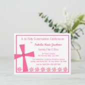 初めての聖体拝領 十字架と花 招待状 (スタンド正面)