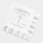 初めての聖体拝領 十字架 名前 日付 箔ナプキン (左)