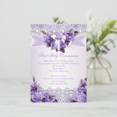 初めての聖体拝領 女の子 ライラック ラベンダー パープル 2 招待状 (スタンド正面)