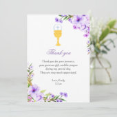 初めての聖体拝領 感謝カード 花 招待状 (スタンド正面)