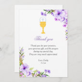 初めての聖体拝領 感謝カード 花 招待状 (正面/裏面)