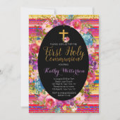 初めての聖体拝領 招待状 カラフル フィエスタ (正面)