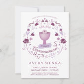 初めての聖体拝領 招待状 女の子の招待カード (正面)