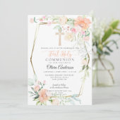 初めての聖体拝領 | 水彩パステル春の花 招待状 (スタンド正面)