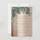 初めての聖体拝領 洗礼 キリスト教 十字架 緑 招待状 (正面)