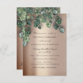 初めての聖体拝領 洗礼 キリスト教 十字架 緑 招待状 (正面/裏面)