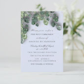 初めての聖体拝領 洗礼 キリスト教 十字架 青 招待状 (スタンド正面)