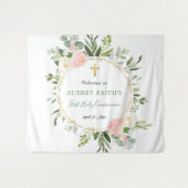 初めての聖体拝領 洗礼 ピンク ゴールド 背景看板 タペストリー (正面(横))