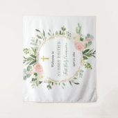 初めての聖体拝領 洗礼 ピンク ゴールド 背景看板 タペストリー (正面)