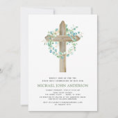 初めての聖体拝領 緑のセージ ユーカリ グリーン 招待状 (正面)