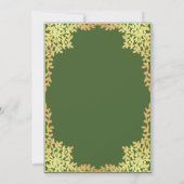 初めての聖体拝領 緑の偽金の葉 ヴィンテージ 招待状 (裏面)