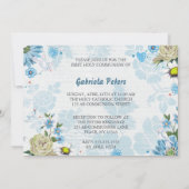 初めての聖体拝領 花の写真招待状 招待状 (裏面)