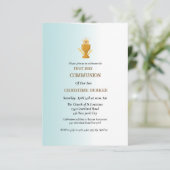 初めての聖体拝領 青い水彩の飛沫 招待状 (スタンド正面)