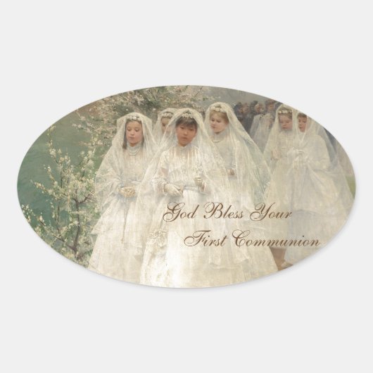 初めての聖餐式を祝福せよ 楕円形シール (正面)