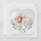 初めての花の写真 マザーズデイ フラット カード (正面)