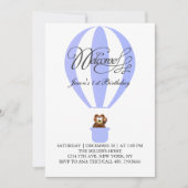 初めての誕生日にハニーパーティーバルーン 招待状 (正面)