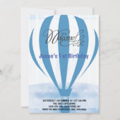 初めての誕生日のパーティーのためのハニーバルーン 招待状 (正面)