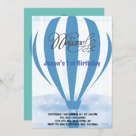 初めての誕生日のパーティーのためのハニーバルーン 招待状