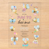初めての誕生日を楽しもう Bee One アクリル招待状 (正面)