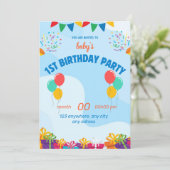 初めての誕生日カード 招待状 (スタンド正面)