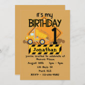 初めての誕生日ダンプトラック 招待状 (正面/裏面)