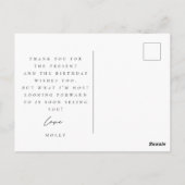 初めての誕生日写真感謝のポストカード ポストカード (裏面)