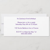 初めての誕生日列車招待状 招待状 (裏面)