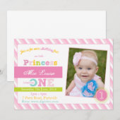 初めての誕生日招待状、写真付き誕生日招待 招待状 (正面/裏面)