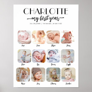 初めての誕生日記念 マイ・ファースト・イヤー写真 ポスター