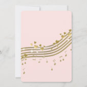 初めての誕生日音楽とハート 招待状 (裏面)