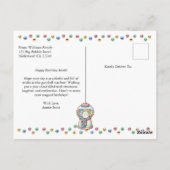 初めての誕生日 ガムボールマシン 面白い かわいい カラフル ポストカード (裏面)