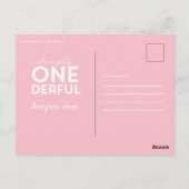 初めての誕生日 シンプル ワンダフル カラフル タイポグラフィ ポストカード (裏面)